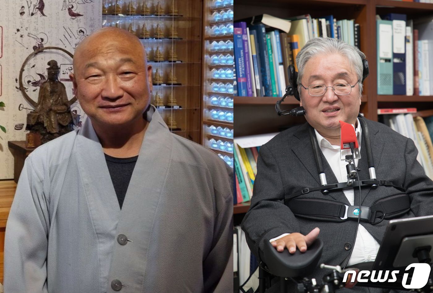 본문 이미지 - 만해실천대상 수상자 탄경스님(왼쪽)·이상묵 교수ⓒ 뉴스1