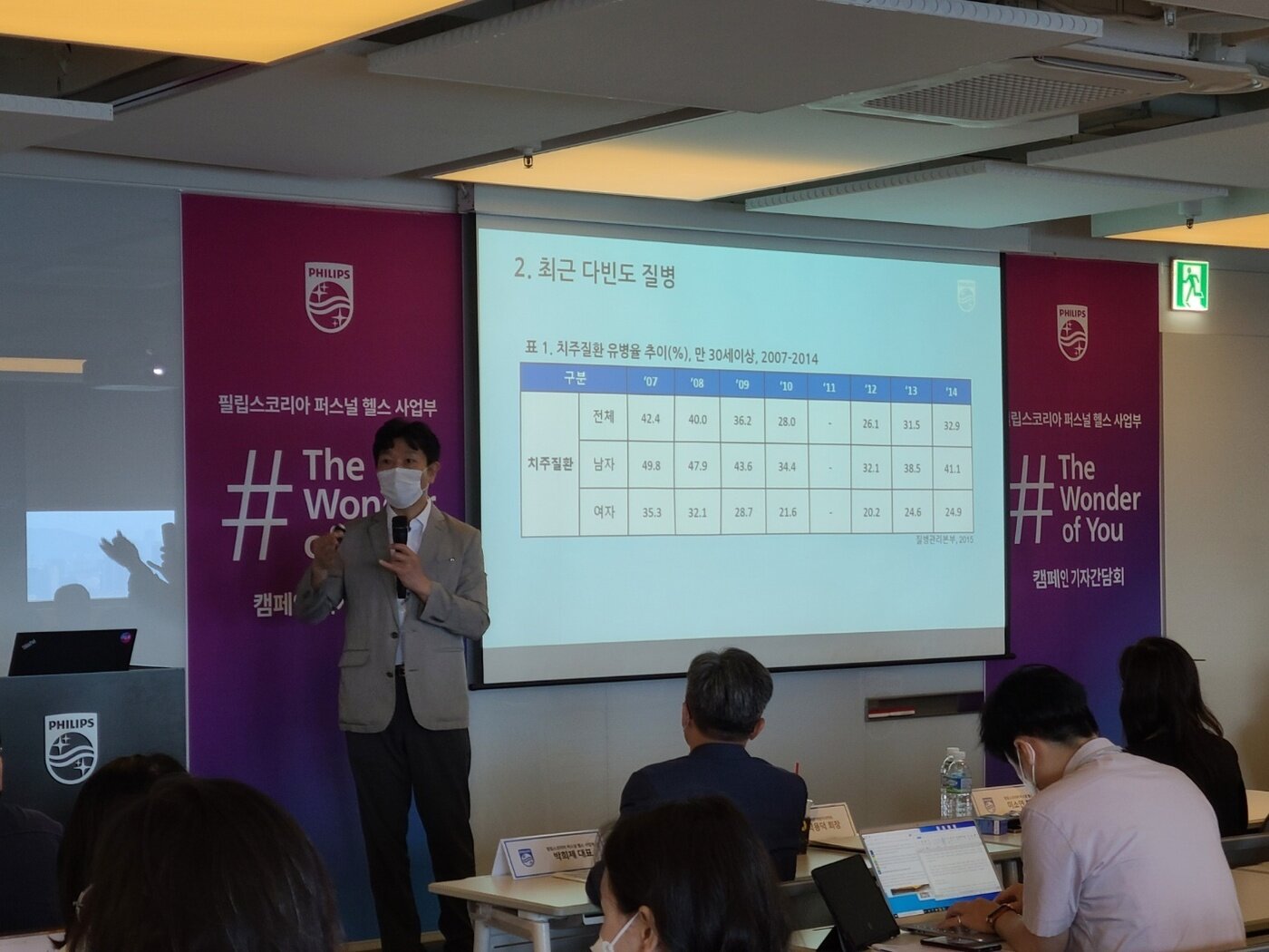본문 이미지 - 박용덕 대한예방치과학회 회장이 구강관리의 중요성을 발표하고 있다.ⓒ 뉴스1 김민석 기자