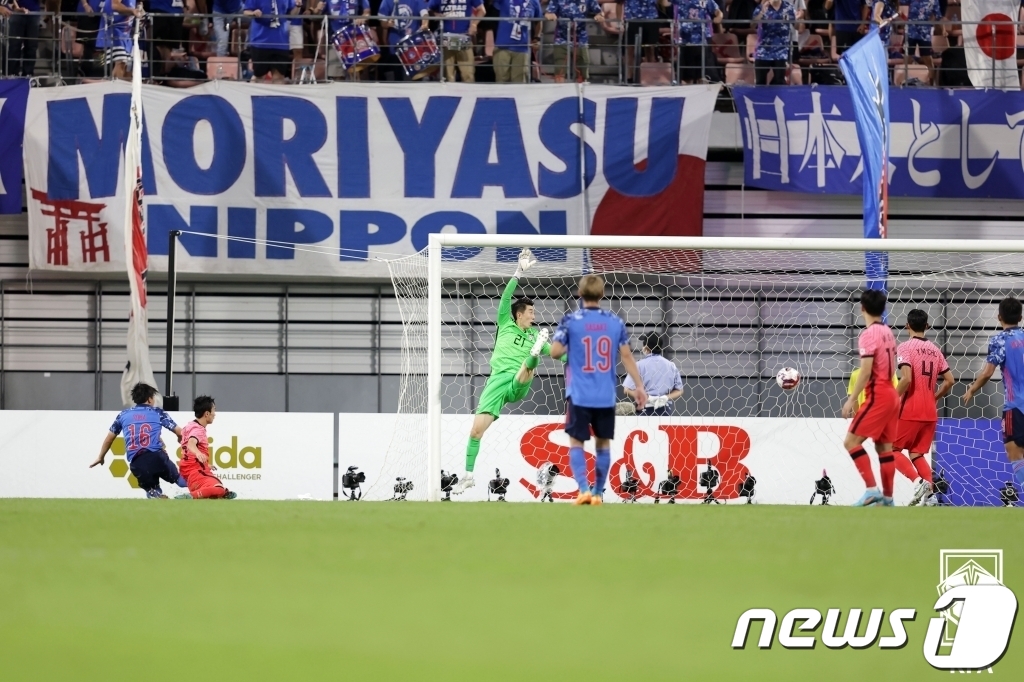 (서울=뉴스1) 박세연 기자 = 대한민국 남자 축구대표팀이 27일 오후 일본 가시마 스타디움에서 열린 일본과의 2022 EAFF(동아시아축구연맹) E-1 챔피언십 최종전에서 일본 …