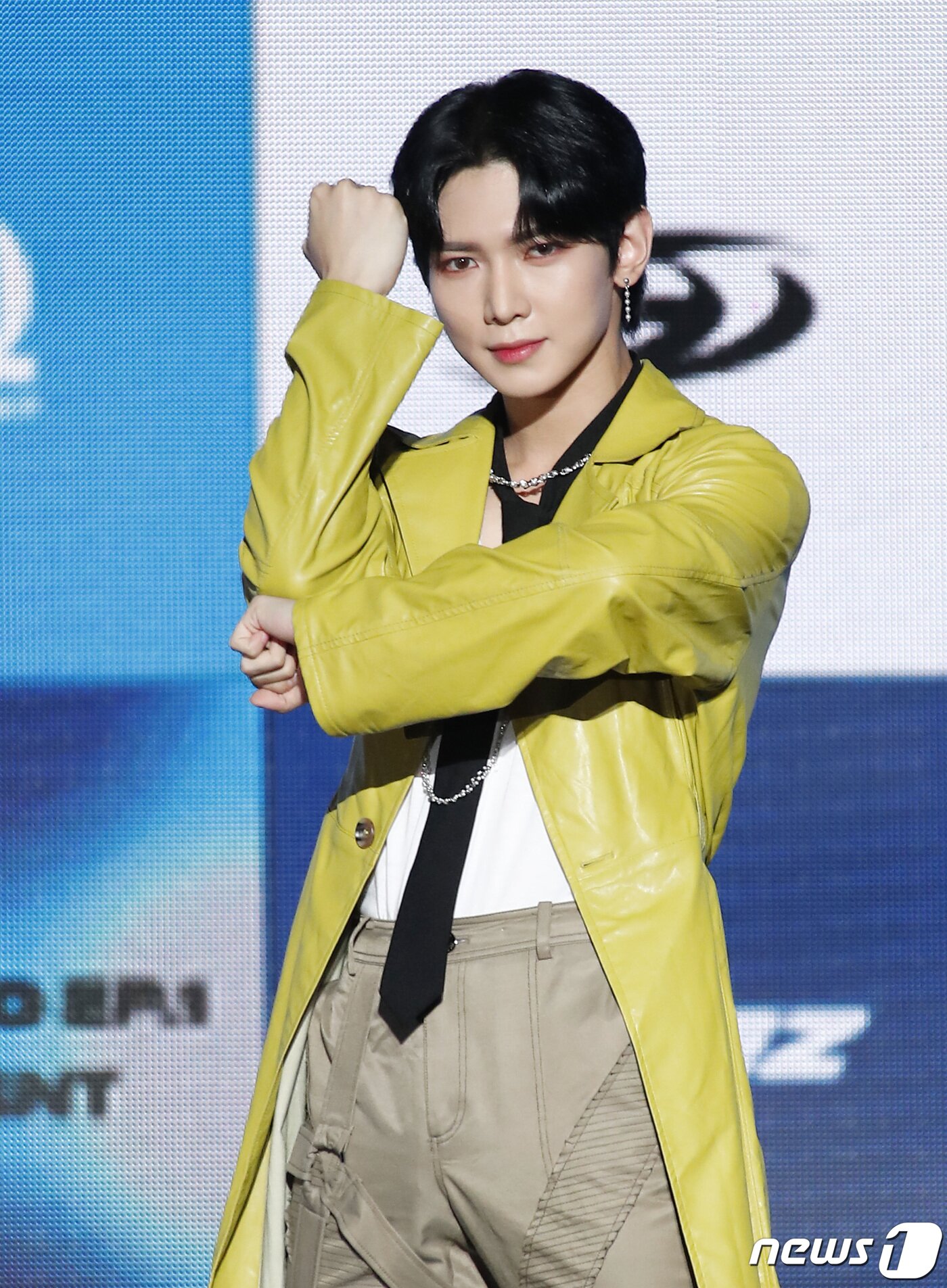 본문 이미지 - 그룹 에이티즈(ATEEZ) 여상이 28일 오후 서울 광진구 세종대학교 대양홀에서 가진 새 앨범 'THE WORLLD EP.1 MOVEMENT (더 월드 에피소드 1 : 무브먼트)' 발매 쇼케이스에서 포즈를 취하고 있다. 2022.7.28/뉴스1 ⓒ News1 권현진 기자
