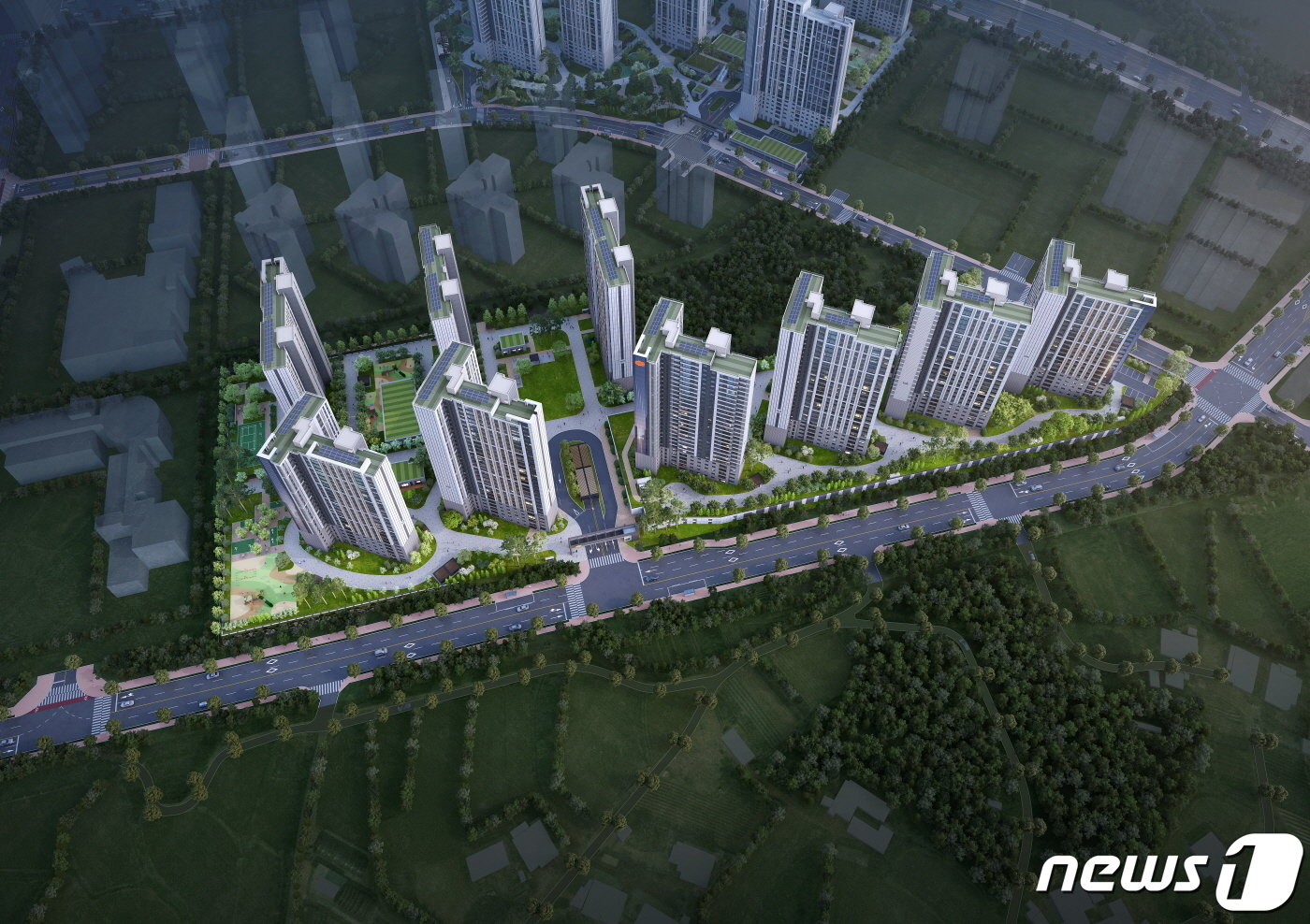 본문 이미지 - e편한세상 평택 하이센트&#40;4블록&#41; 조감도ⓒ 뉴스1