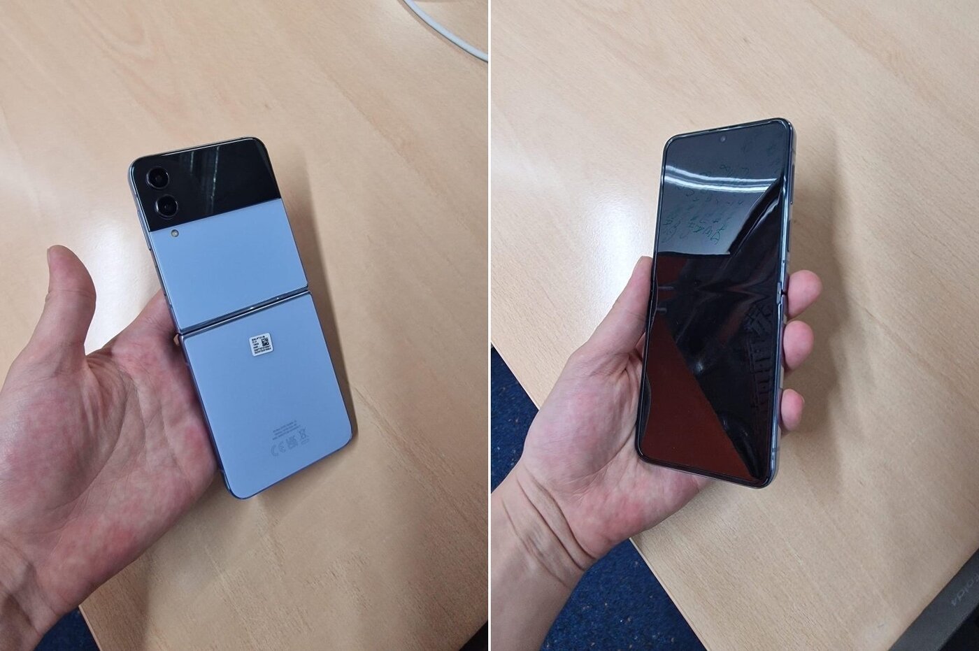 본문 이미지 - '갤럭시Z 플립4' 실물 유출 사진 (Noh 트위터 갈무리)