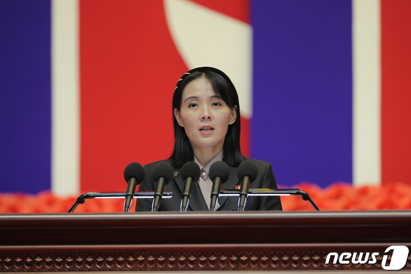 Kim Yo Jong, deputy director of the Workers&#39; Party of the Workers&#39; Party of North Korea. &#40;Photo courtesy of Rodong Sinmun/ News1&#41;