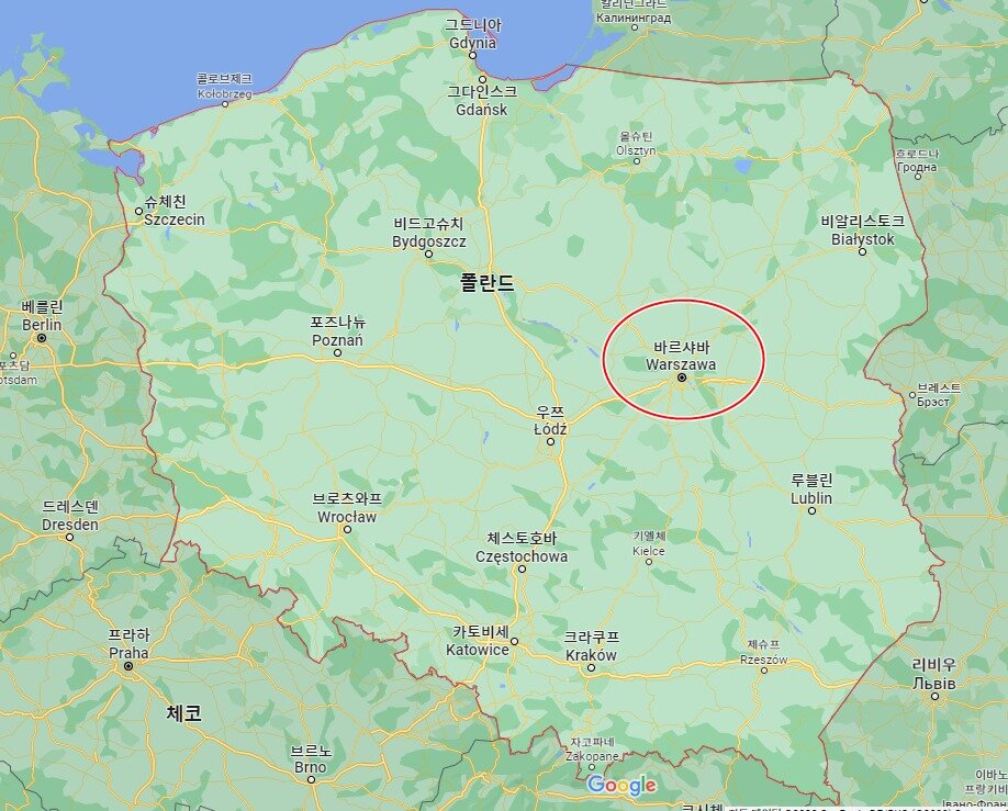 본문 이미지 - 폴란드 바르샤바 / 사진출처 =구글 지도 갈무리