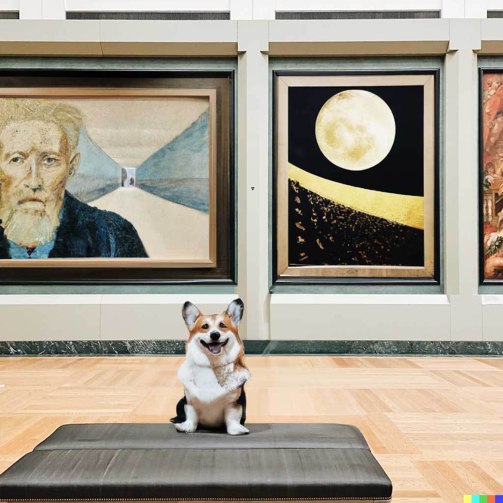 본문 이미지 - 오픈AI(OpenAI)의 인공지능 달리2(DALL·E 2)가 명령받은 이미지의 위치따라 맥락에 맞춰 웰시코기를 합성한 이미지 (OpenAI 공식 홈페이지 갈무리) 2022.04.07 /뉴스1