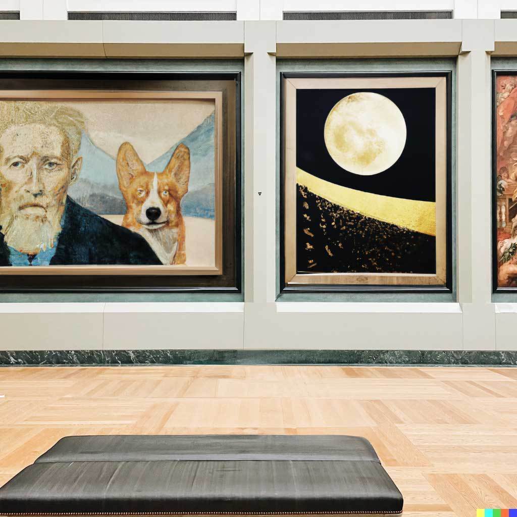 본문 이미지 - 오픈AI(OpenAI)의 인공지능 달리2(DALL·E 2)가 명령받은 이미지의 위치따라 맥락에 맞춰 웰시코기를 합성한 이미지 (OpenAI 공식 홈페이지 갈무리) 2022.04.07 /뉴스1