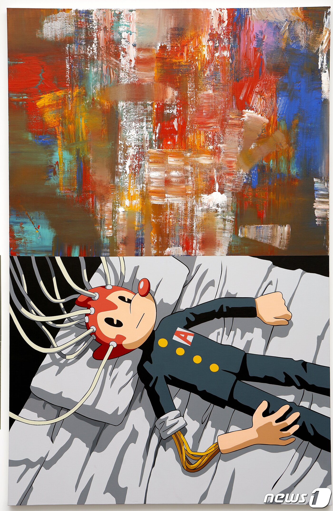 본문 이미지 - 이동기 작 두뇌 유출 Brain Drain, 2008, acrylic on linen, 200 x 130cm&#40;스페이스 이수 제공&#41;.ⓒ 뉴스1