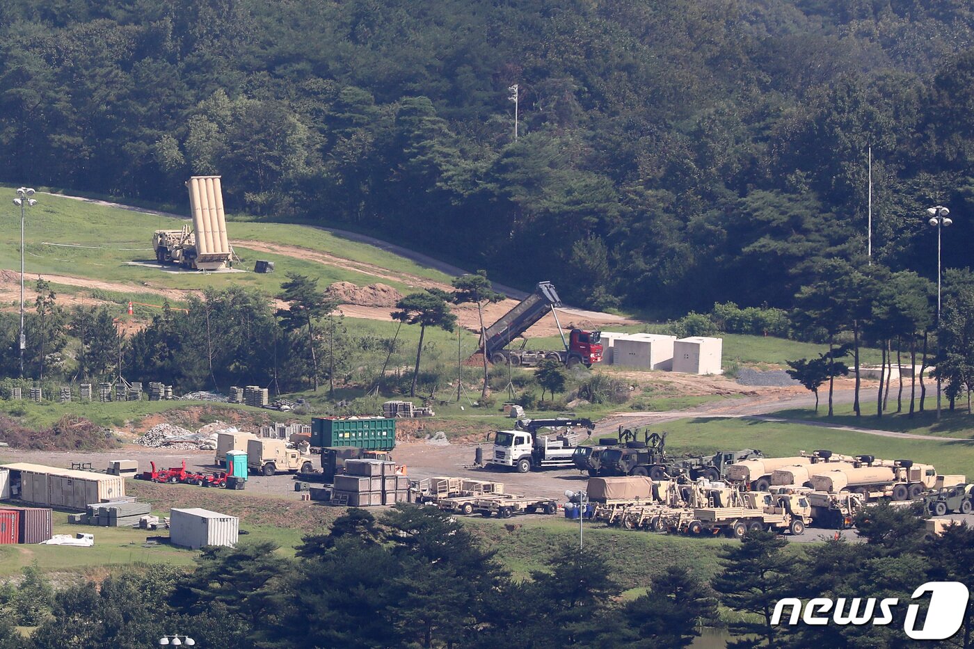 본문 이미지 - 경북 성주군 초전면 소성리 사드(THAAD·고고도 미사일 방어체계) 기지. ⓒ News1 공정식 기자