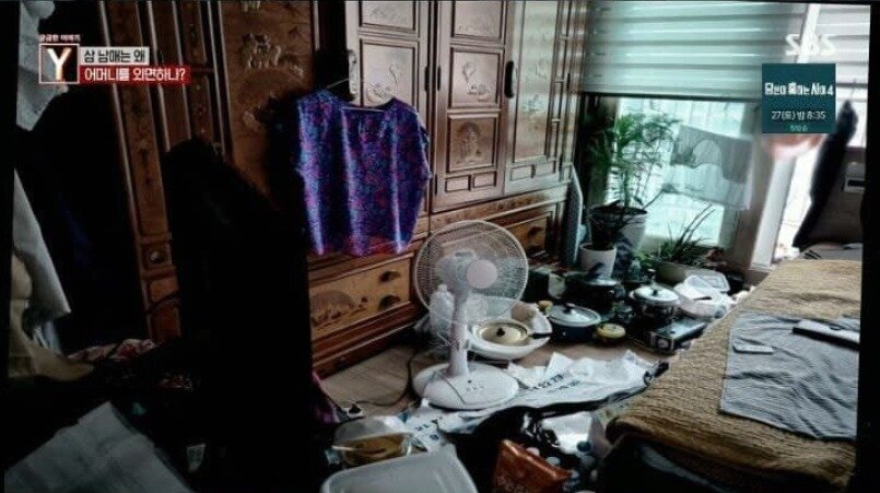 본문 이미지 - A씨가 생활한 아파트 방 한 칸. ('궁금한 이야기 Y' 갈무리)