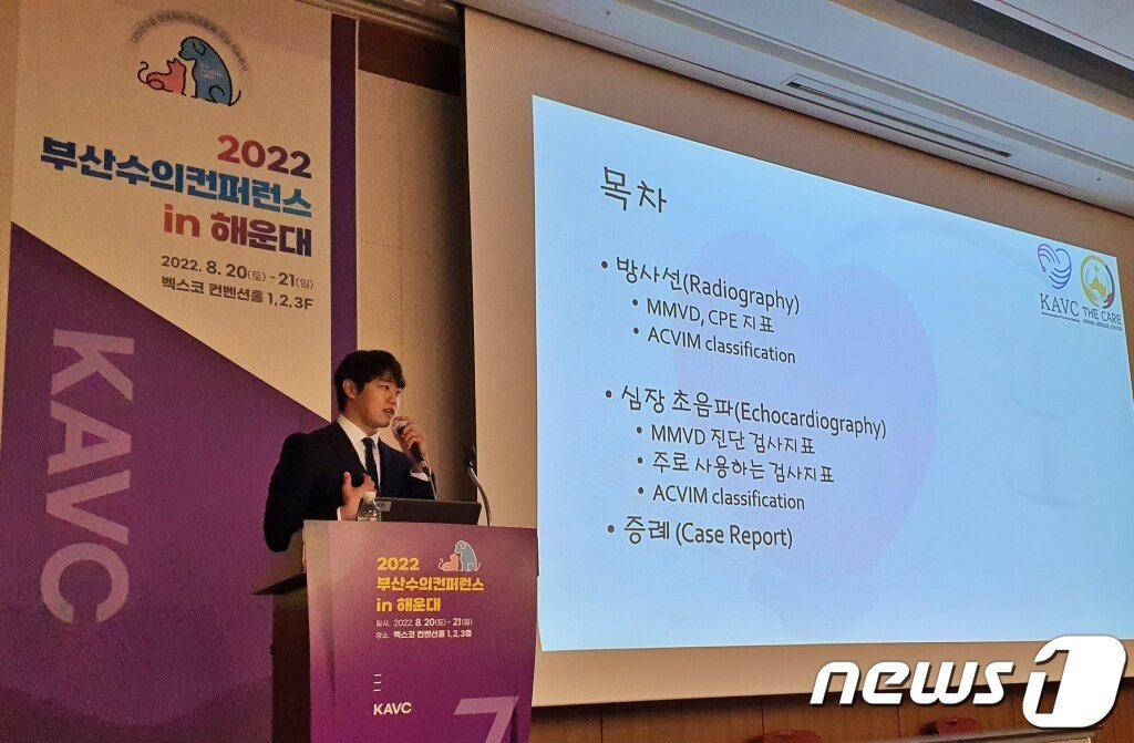 본문 이미지 - 21일 부산 벡스코에서 열린 부산수의콘퍼런스에서 수의심장 관련 강의가 진행되고 있다. ⓒ 뉴스1 최서윤 기자