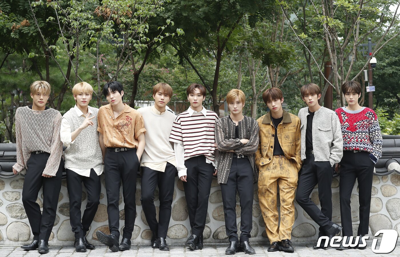 본문 이미지 - 서울 종로 홍보관, 그룹 다크비 준서(왼쪽부터)와 GK, 희찬, 테오, 유쿠, 이찬, 해리준, D1, 룬 인터뷰, 2022.8.18/뉴스1 ⓒ News1 권현진 기자
