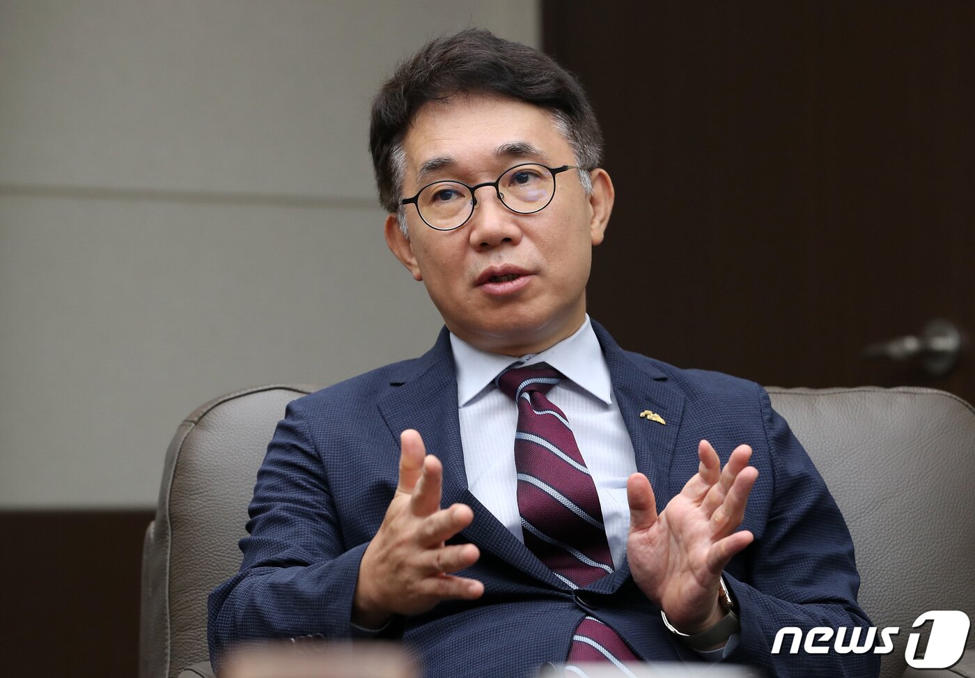 본문 이미지 - 박선호 해외건설협회장이 26일 서울 중구 부영빌딩에 위치한 해외건설협회에서 뉴스1과 인터뷰를 하고 있다. 2022.8.26/뉴스1 ⓒ News1 이동해 기자