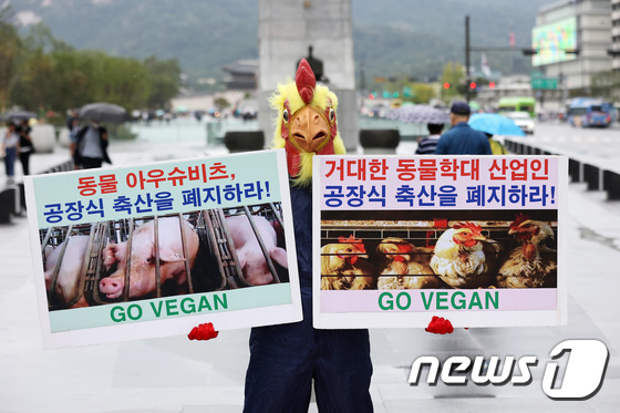 공장식 축산 폐지 촉구하는 한국동물보호연합