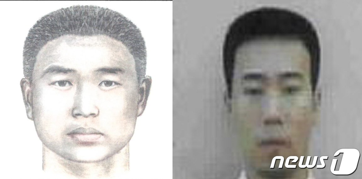 본문 이미지 - 대전 국민은행 권총 강도살인 미제사건 피의자 이정학 몽타주와 사진. (대전경찰청 제공) 2022.8.30/뉴스1 ⓒ News1 