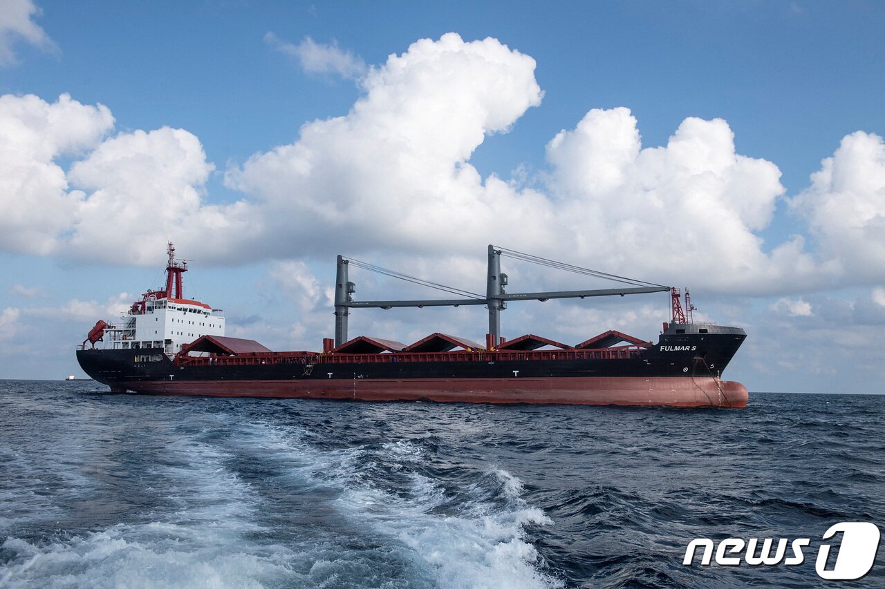 본문 이미지 - 전쟁 이후 6일&#40;현지시간&#41; 우크라이나에 처음으로 외국 국적 선박이 입항했다. ⓒ 로이터=뉴스1