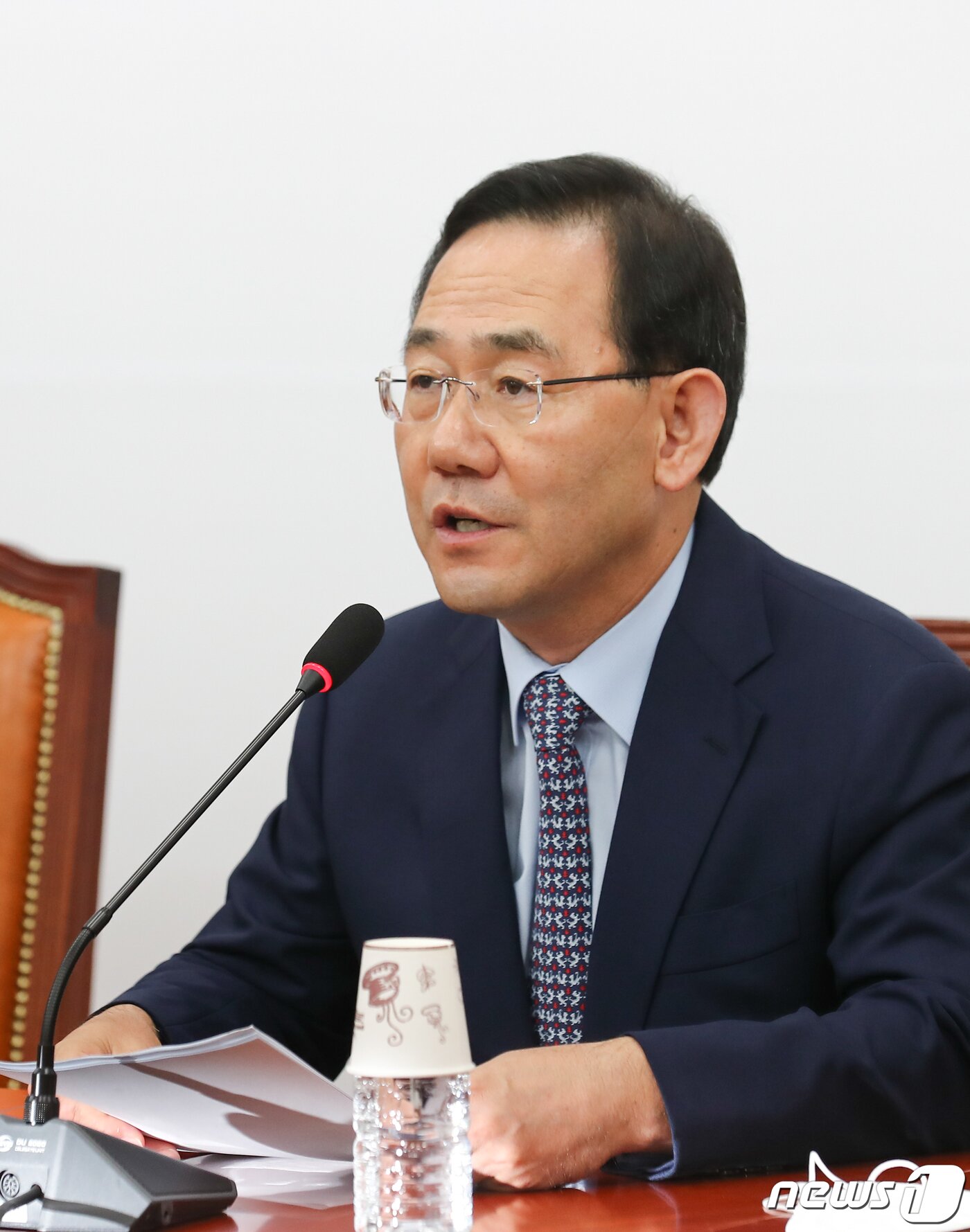 본문 이미지 - 국민의힘 비상대책위원장으로 선출된 주호영 의원이 9일 국회 본청 당대표회의실에서 기자간담회를 열고 소감을 발표하고 있다. (공동취재) 2022.8.9/뉴스1 ⓒ News1 허경 기자
