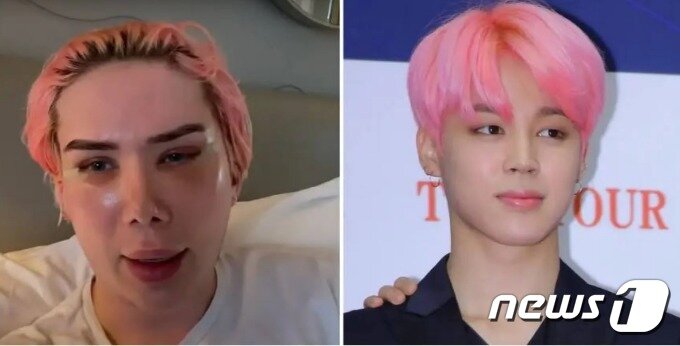 본문 이미지 - 지민과 비교한 사진 - 인스타 갈무리