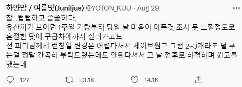 본문 이미지 - '록사나-여주인공의 오빠를 지키는 방법'의 작화를 담당하는 여름빛 작가의 트위터 ⓒ 뉴스1
