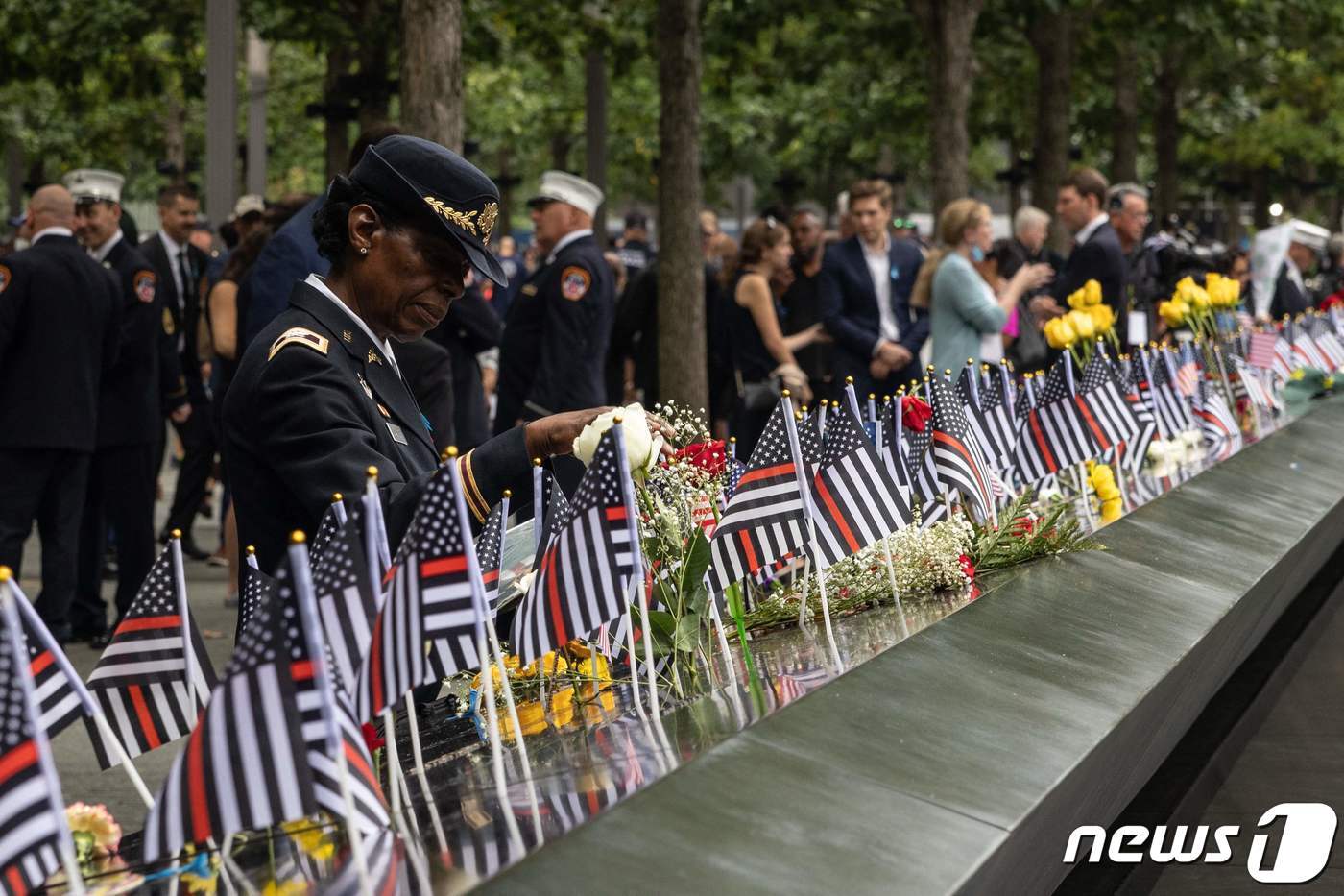 본문 이미지 - 미국 뉴욕에서 9·11테러 21주년 기념식이 진행되고 있다. ⓒ AFP=뉴스1 ⓒ News1 이유진 기자