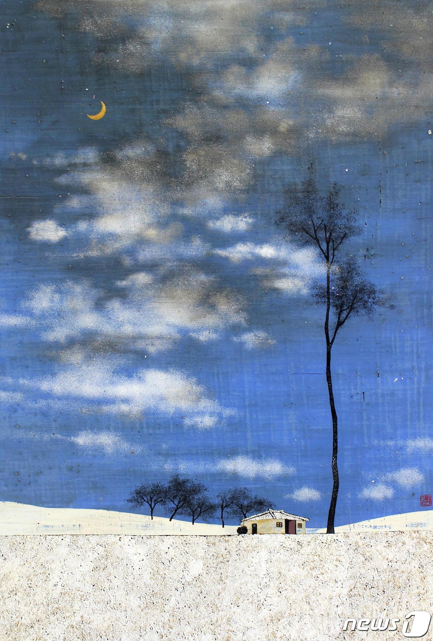 본문 이미지 - 텅에-네스트(nest )(369-04-22-009) 60.8x91.0cm Ottchil painting 2022(하랑갤러리 제공). ⓒ 뉴스1