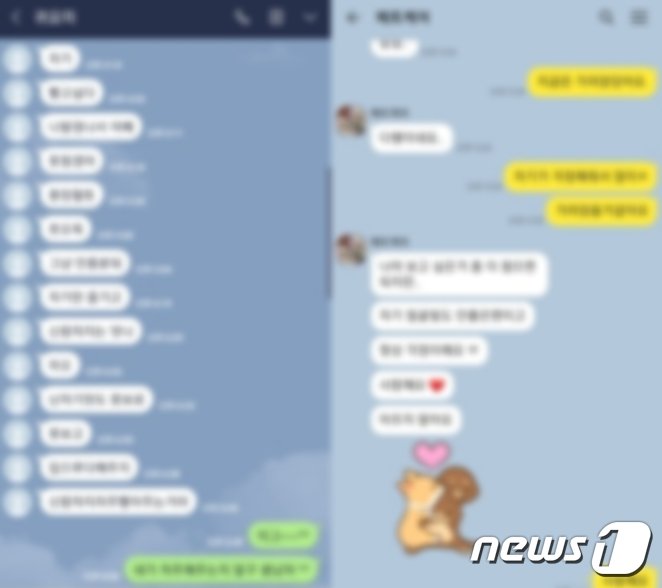 본문 이미지 - A씨의 아내가 외도 상대들과 나눈 메시지. (트위터 갈무리)