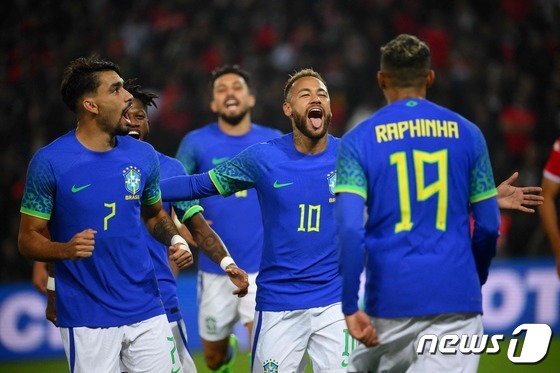 네이마르 중심의 브라질은 2022 FIFA 카타르 월드컵의 강력한 우승 후보로 꼽힌다. © AFP=뉴스1