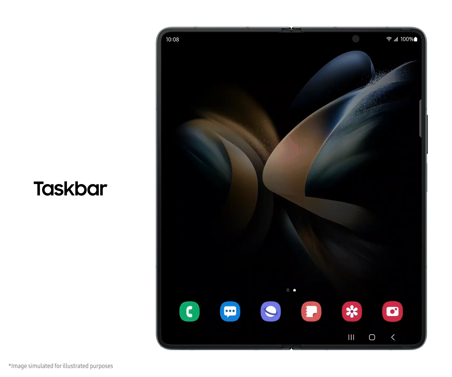 본문 이미지 -  삼성전자 갤럭시Z 폴드4의 태스크바 (삼성전자 제공) 