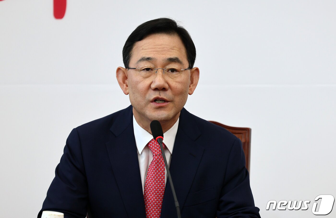 본문 이미지 - 주호영 국민의힘 전 비대위원장이 6일 국회에서 '비대위원장직 거부 의사'를 밝히는 기자회견을 갖고 있다. (공동취재) 2022.9.6/뉴스1 ⓒ News1 허경 기자