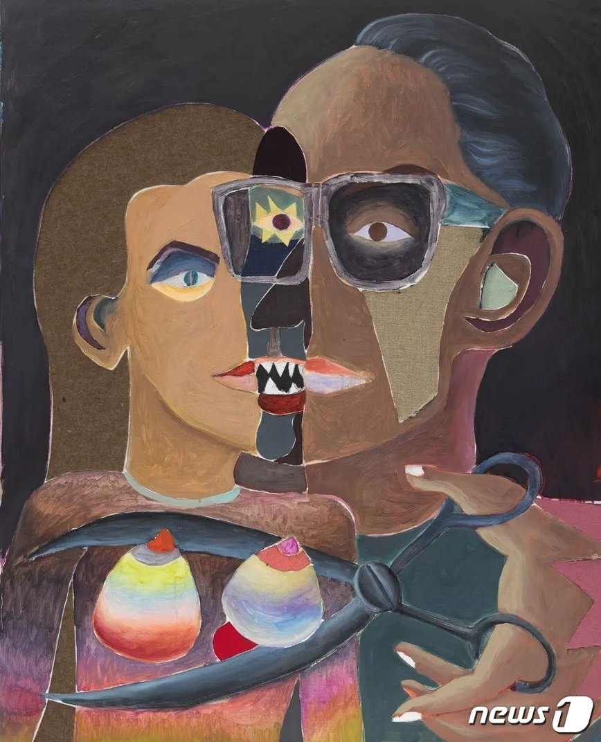 본문 이미지 - Untitled 2016 Oil and fabrics on canvas 100 x 80cm&#40;초이앤초이갤러리 제공&#41;. ⓒ 뉴스1