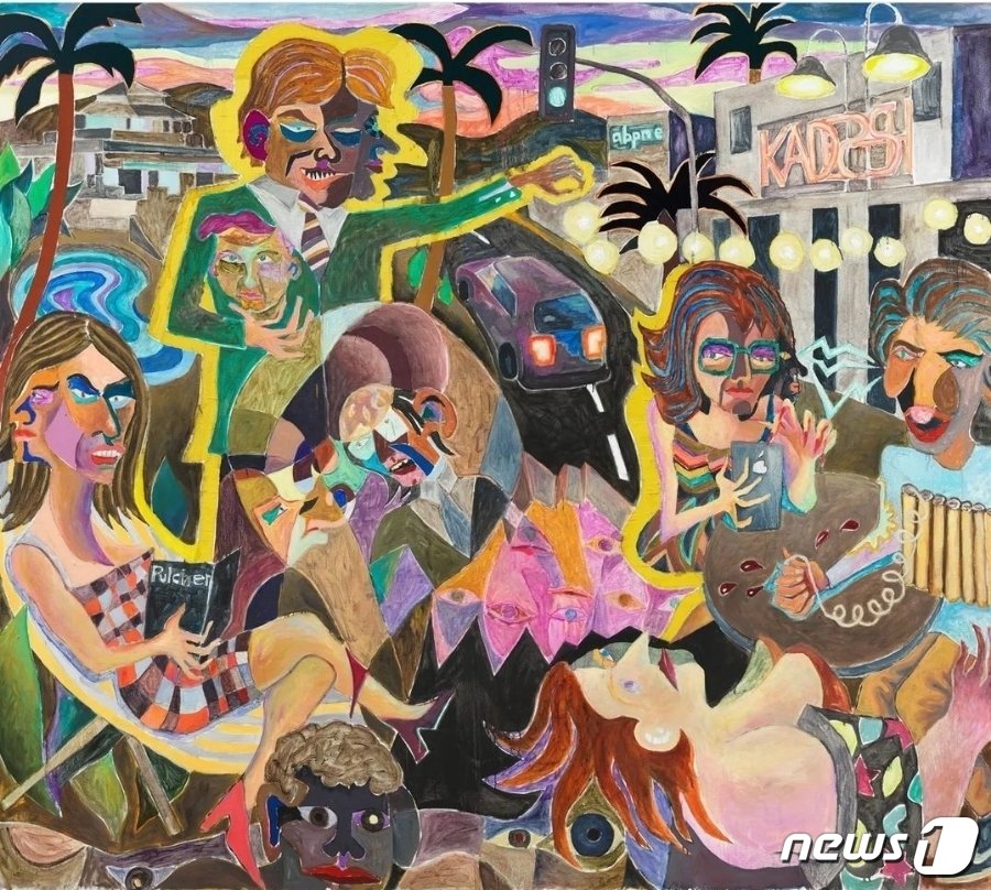 본문 이미지 - Die offenen Augen der Toten 2016-2017 Oil and fabrics on canvas 210 x 235cm&#40;초이앤초이갤러리 제공&#41;. ⓒ 뉴스1