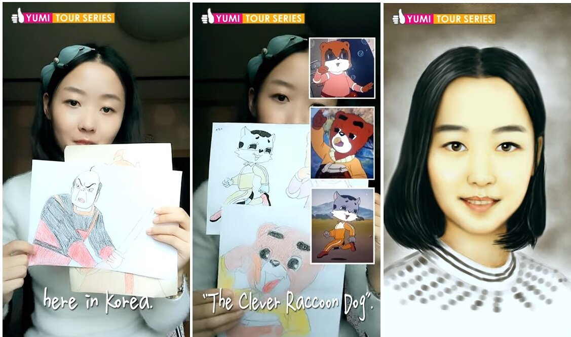 본문 이미지 - 자신의 취미가 '그림 그리기'라면서 소개한 그림들. (출처=유튜브 Olivia Natasha- YuMi Space DPRK daily)