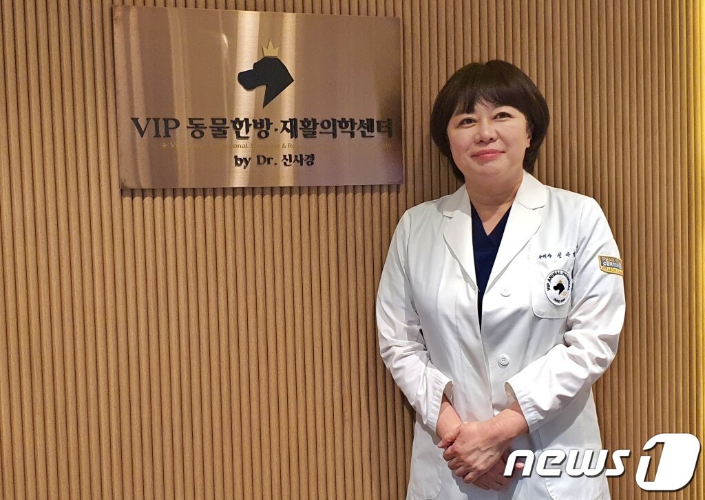 본문 이미지 - 신사경 'VIP동물한방재활의학센터 바이 닥터 신사경' 원장이 19일 서울 강남구 놀로스퀘어에서 센터 재개소식을 열었다. ⓒ 뉴스1 최서윤 기자