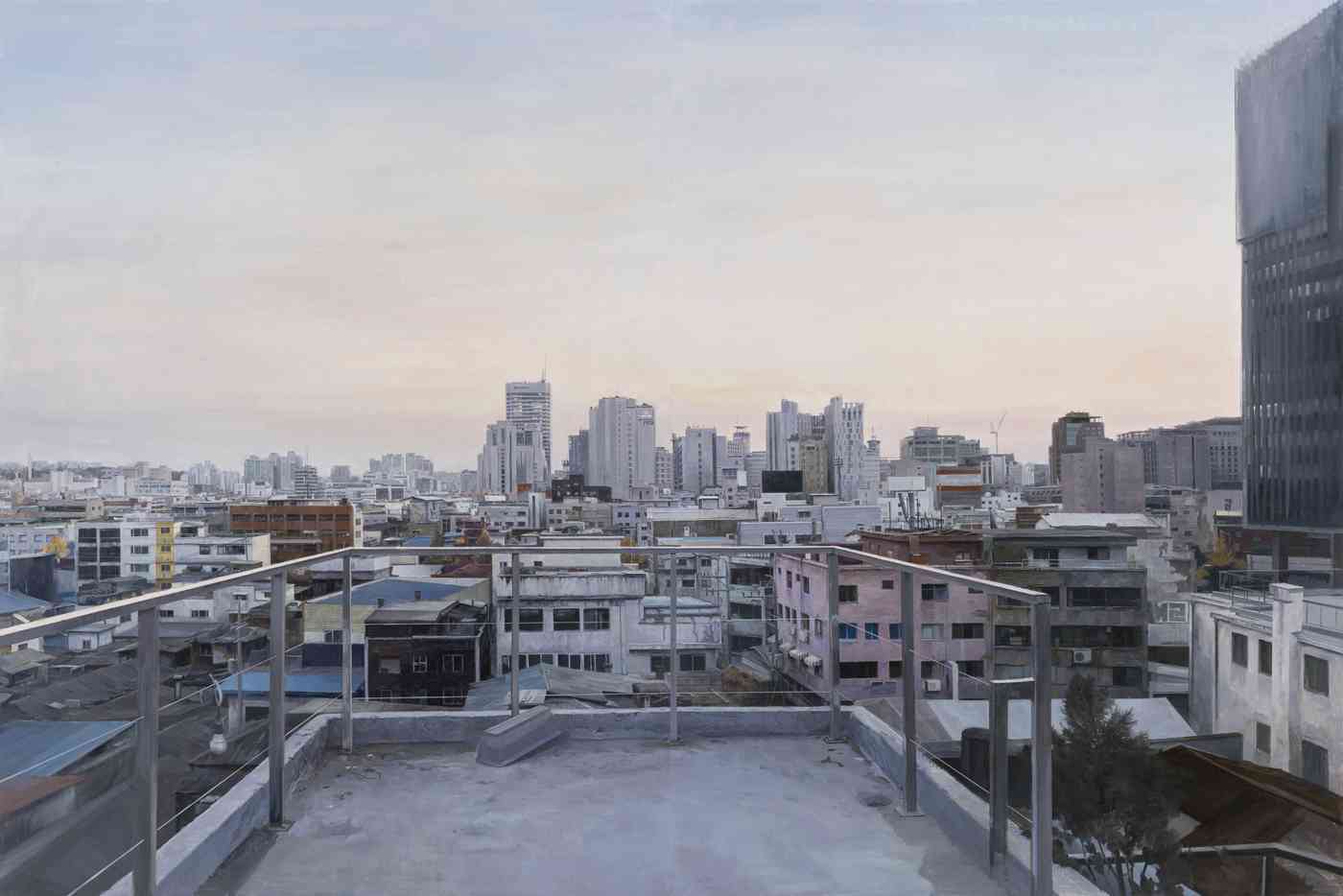  정재호, 나는 여기에서 얼마나 오랫동안 How long have I been here, 2022, 캔버스에 오일, 200 x 300 cm (초이앤초이 제공)