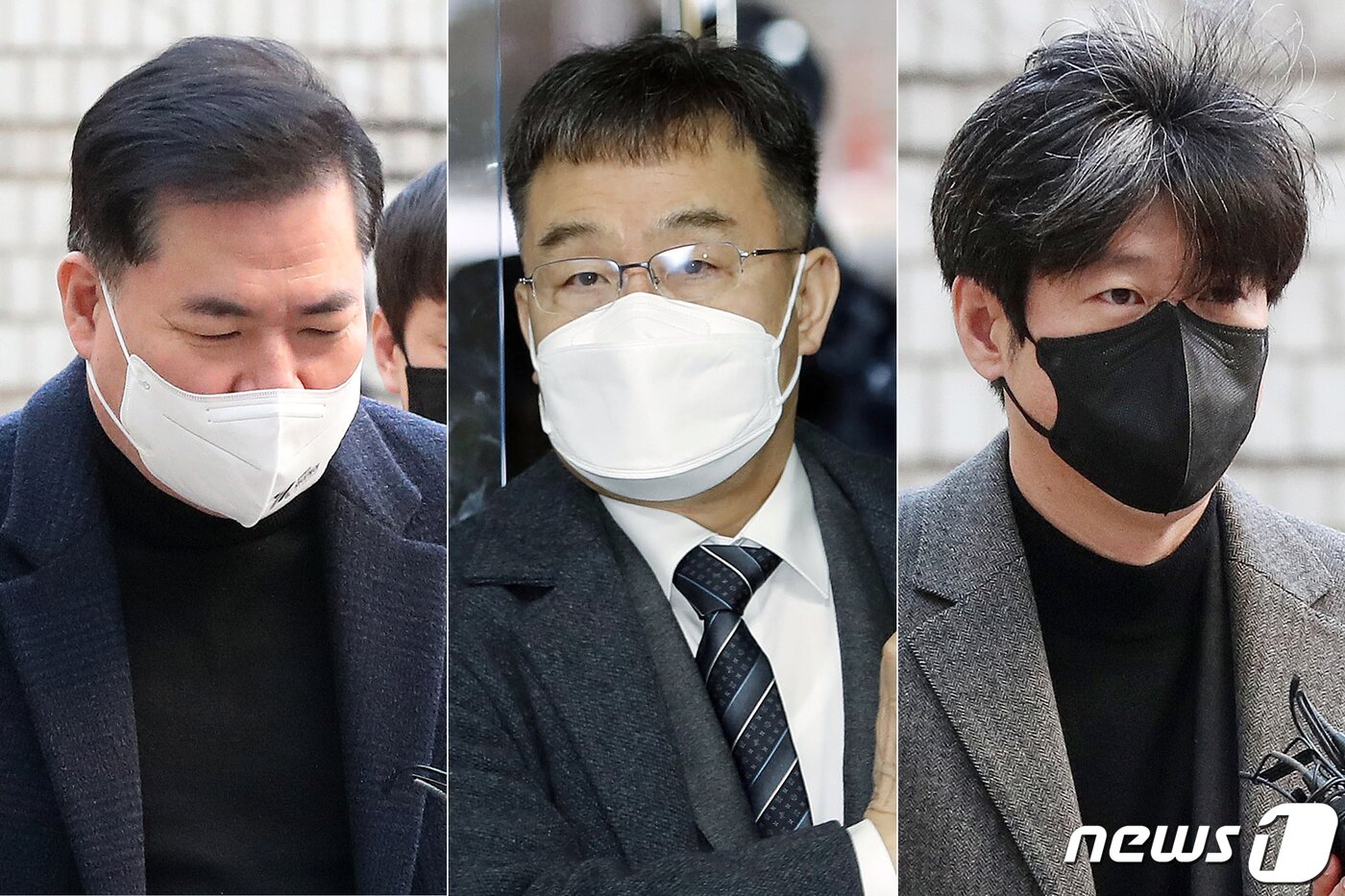 본문 이미지 - 유동규 전 성남도시개발공사 기획본부장(왼쪽부터)과 화천대유자산관리 대주주 김만배 씨, 남욱 변호사. 2023.1.27/뉴스1 ⓒ News1 민경석 기자