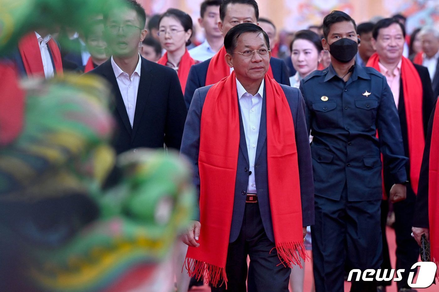 미얀마의 민 아웅 훌라잉 최고사령관. 23.01.21 ⓒ AFP=뉴스1 ⓒ News1 김예슬 기자