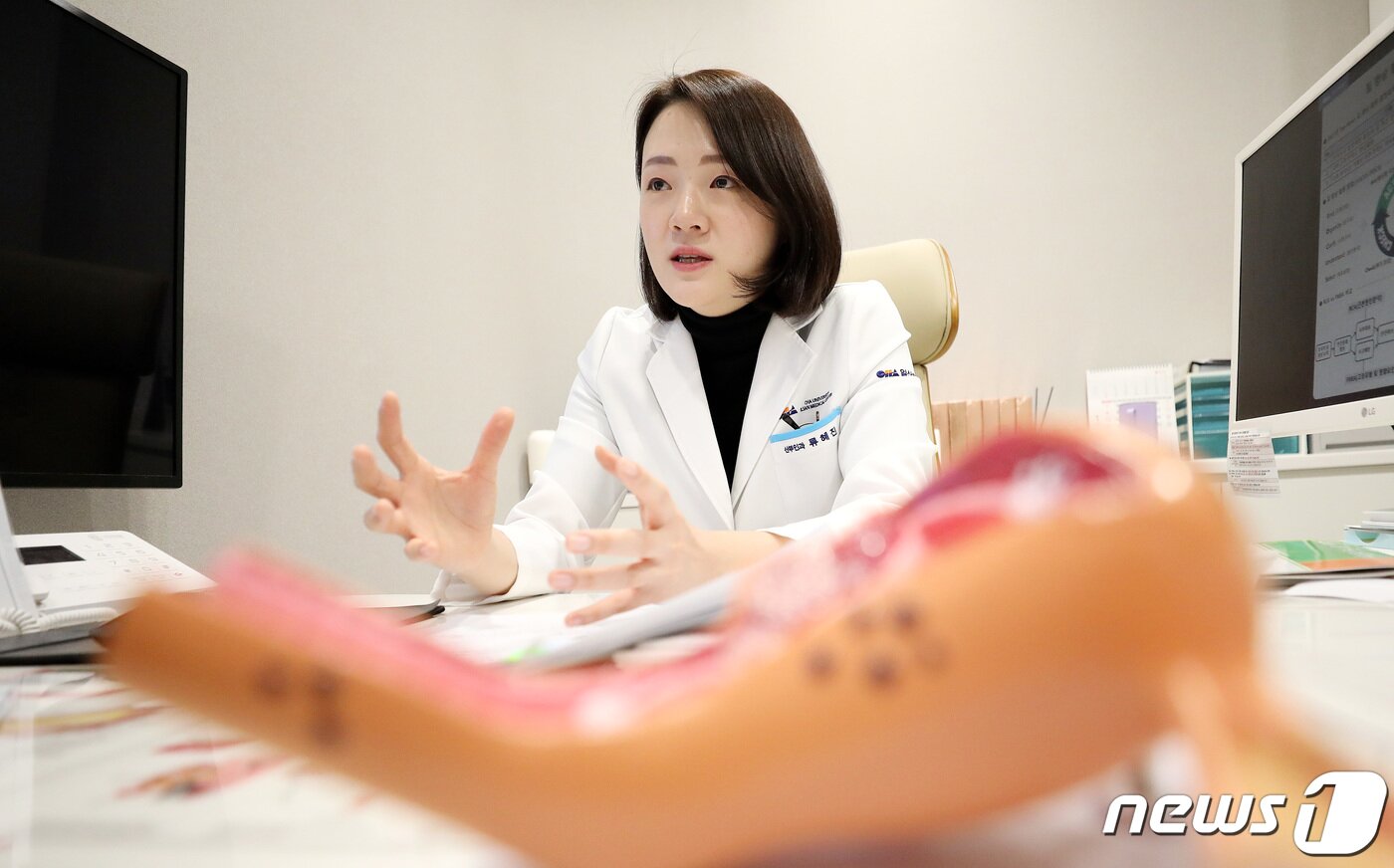 본문 이미지 - 류혜진 일산차병원 산부인과 난임센터 교수가 30일 일산 차병원에서 뉴스1과 인터뷰를 갖고 있다. 2023.1.30/뉴스1 ⓒ News1 박지혜 기자