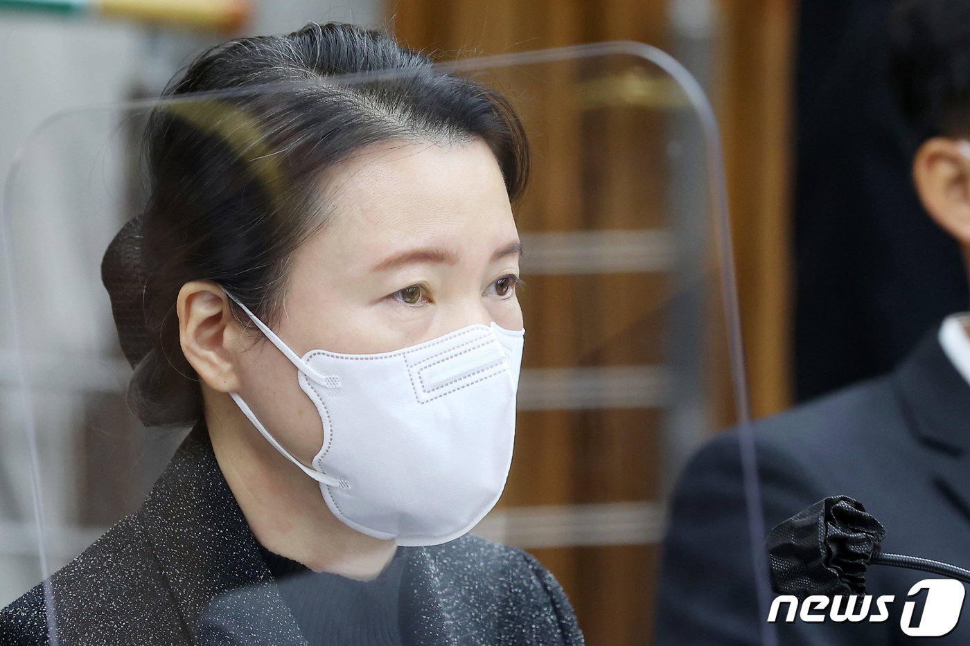 (서울=뉴스1) 조태형 기자 = 류미진 서울경찰청 전 인사교육과장이 4일 서울 여의도 국회에서 열린 용산 이태원 참사 진상규명과 재발방지를 위한 국정조사 1차 청문회에서 의원 질의 …