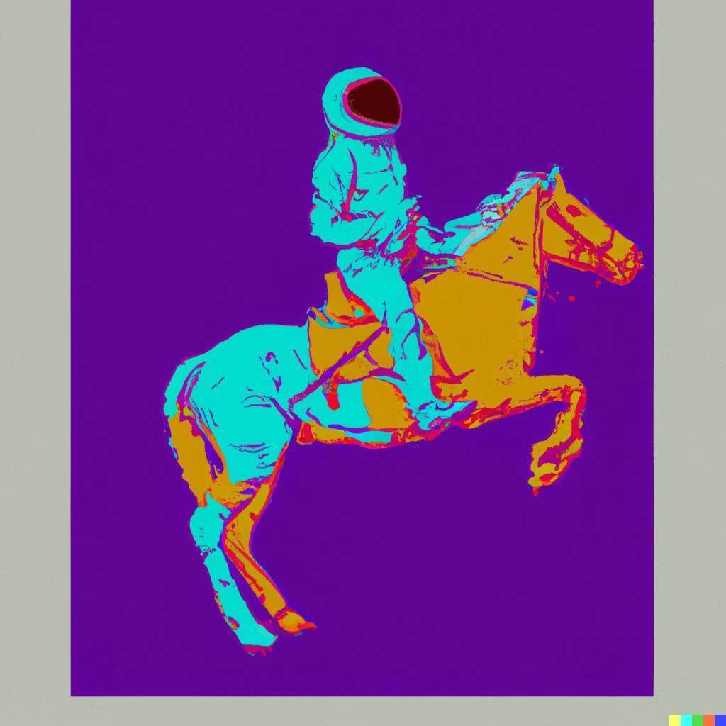 본문 이미지 - 오픈AI(OpenAI)의 인공지능 달리2(DALL·E 2)가 명령받은 화풍에 따라 생성한 '말을 탄 우주비행사' 이미지 (OpenAI 공식 홈페이지 갈무리) 2022.04.07 /뉴스1