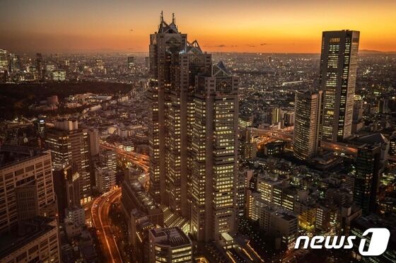 日本東京盗聴建物で見下ろした東京ビルディングの林の風景. 2022.12.15  AFP=ニュース1  News1 姜民警記者