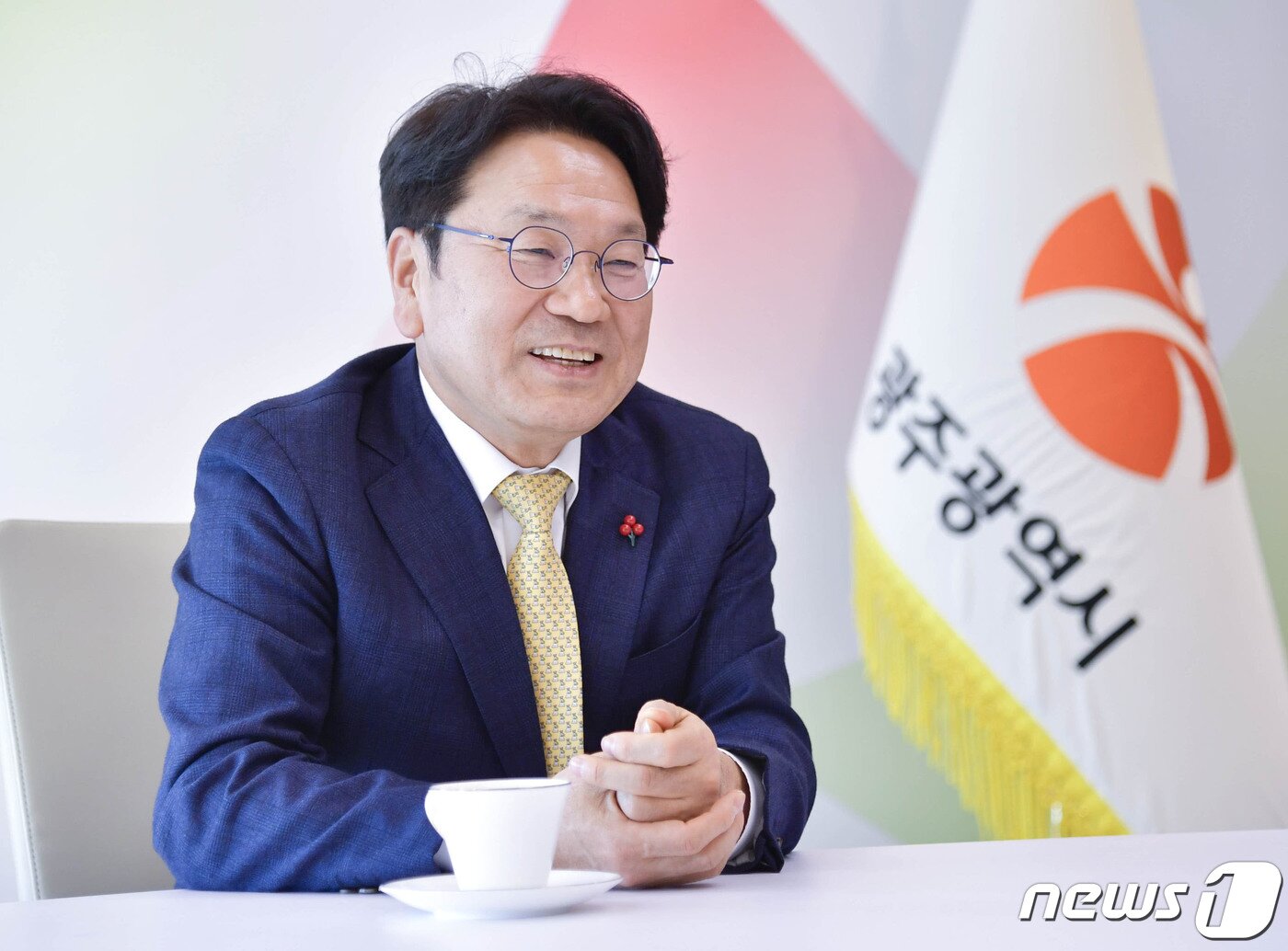 본문 이미지 - 강기정 광주시장이 뉴스1과 만나 신년인터뷰를 하고 있다./뉴스1 ⓒ News1 박준배 기자