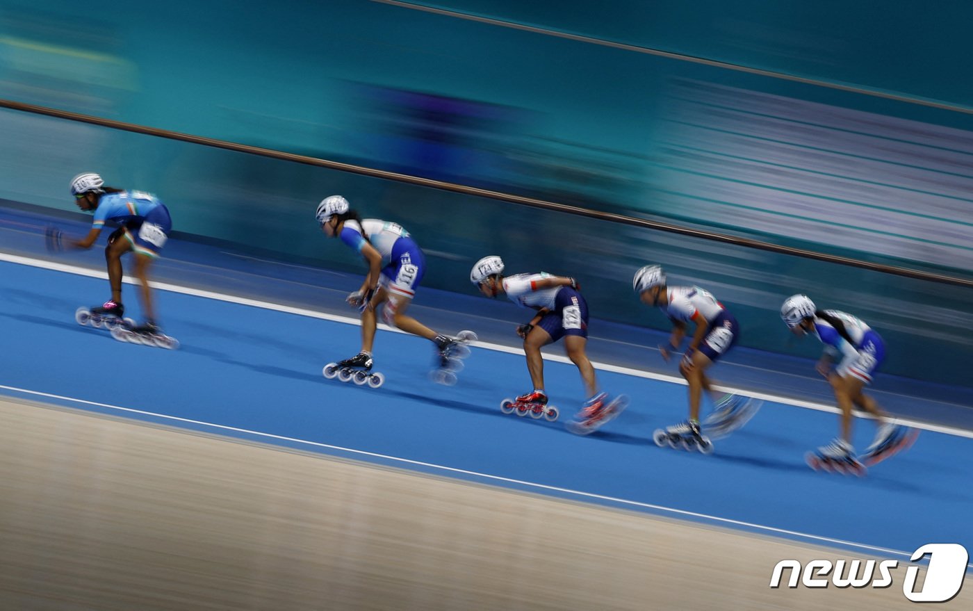 본문 이미지 - 2022 항저우 아시안게임 롤러스케이팅 경기 장면. ⓒ 로이터=뉴스1
