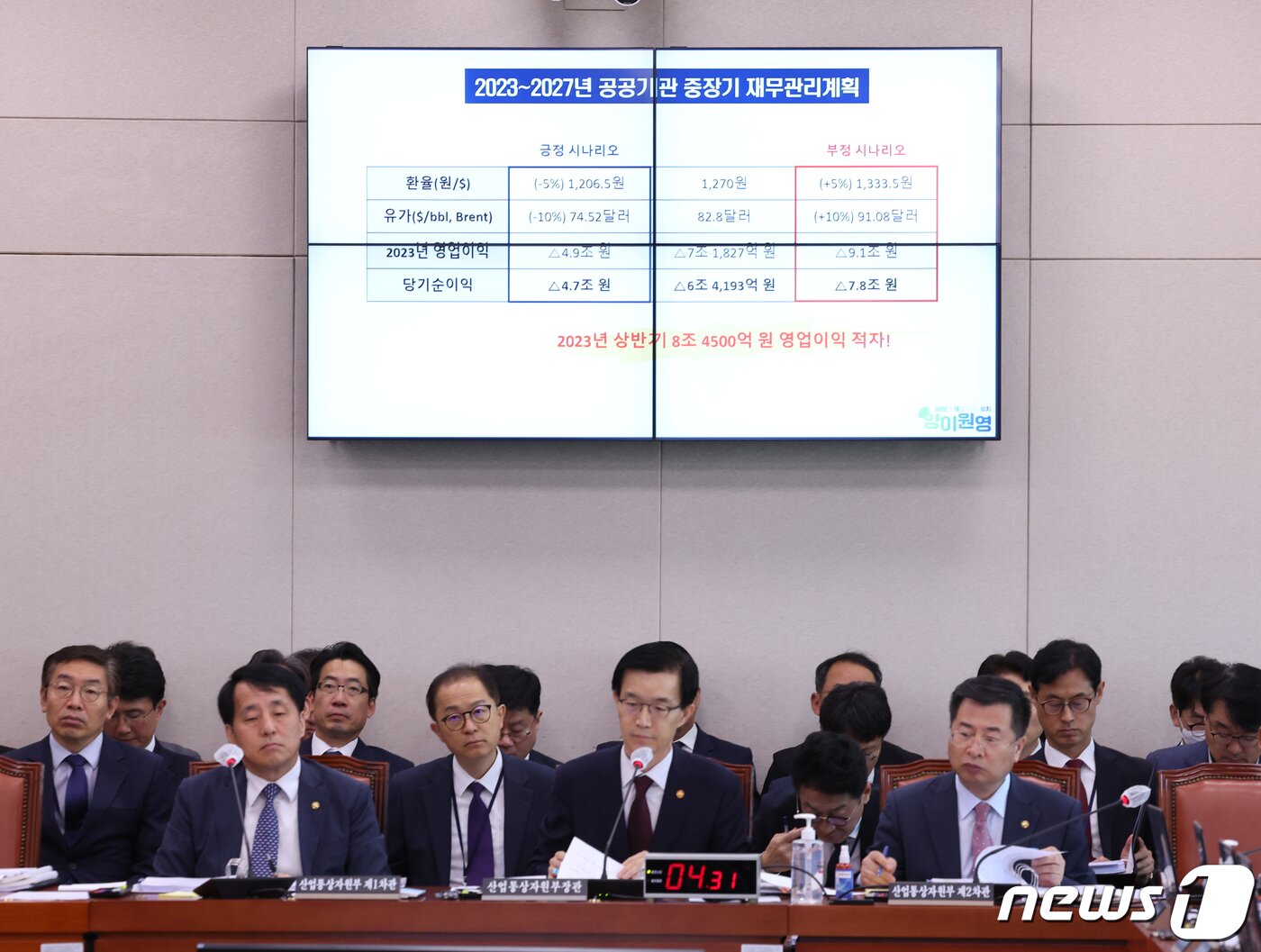 본문 이미지 - 방문규 산업통상자원부 장관이 10일 서울 여의도 국회에서 열린 산업통상자원중소벤처기업위원회 국정감사에서 의원들의 질의를 듣고 있다. 2023.10.10/뉴스1 ⓒ News1 송원영 기자
