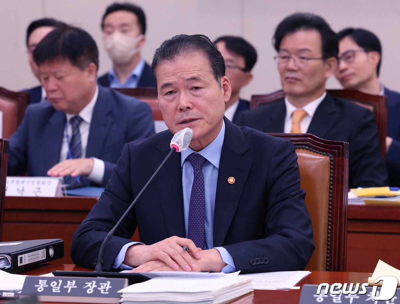 본문 이미지 - 김영호 통일부 장관이 11일 서울 여의도 국회에서 열린 외교통일위원회 국정감사에서 의원들의 질의에 답변 하고 있다. 2023.10.11/뉴스1 ⓒ News1 송원영 기자
