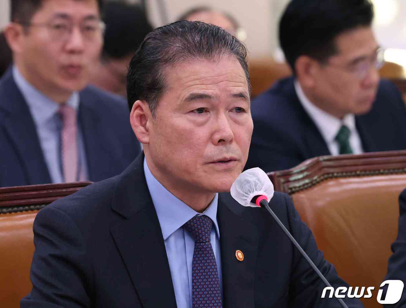 김영호 통일부 장관이 11일 서울 여의도 국회에서 열린 외교통일위원회 국정감사에서 의원들의 질의에 답변하고 있다. 2023.10.11/뉴스1 © News1 송원영 기자