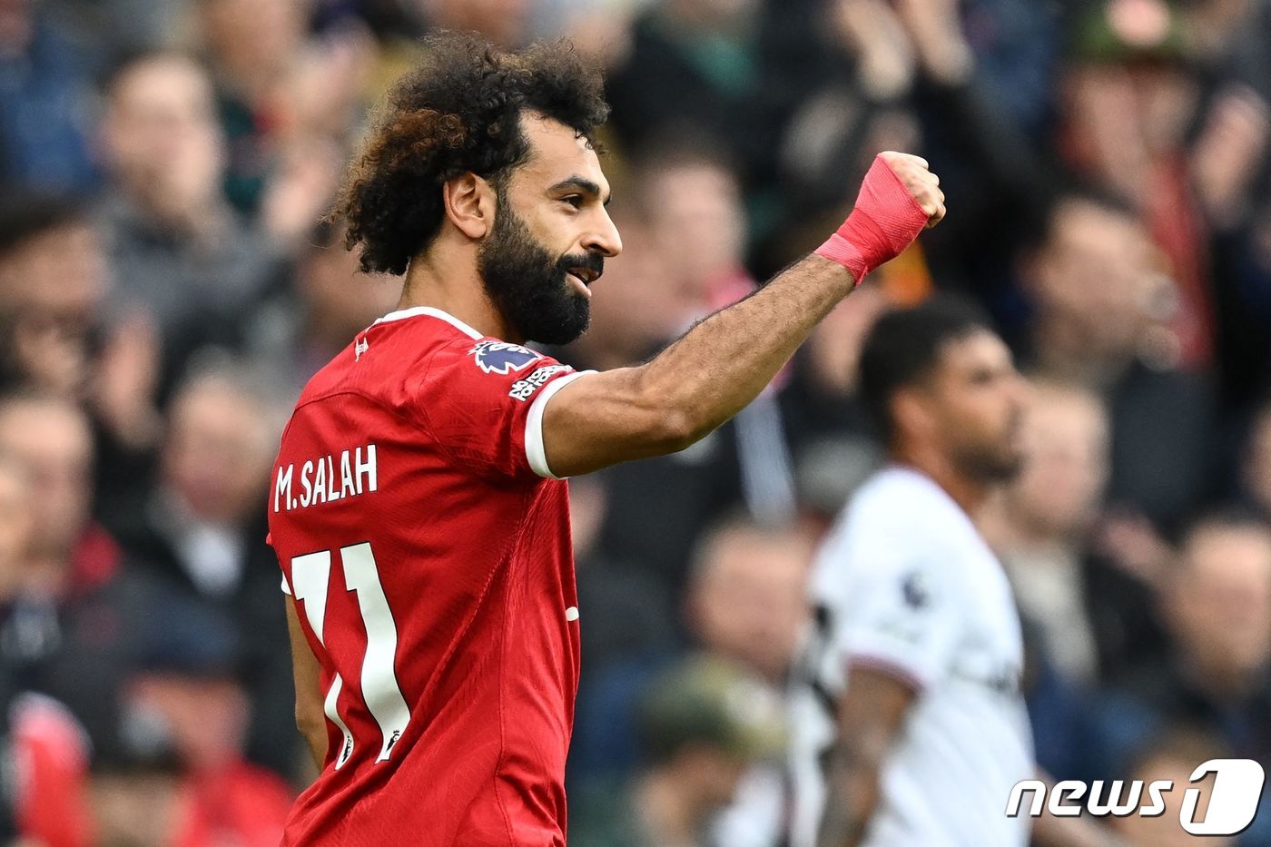 (리버풀 AFP=뉴스1) 정지윤 기자 = 이집트 출신의 리버풀 소속 축구선수 모하메드 살라. 2023.10.19ⓒ AFP=뉴스1