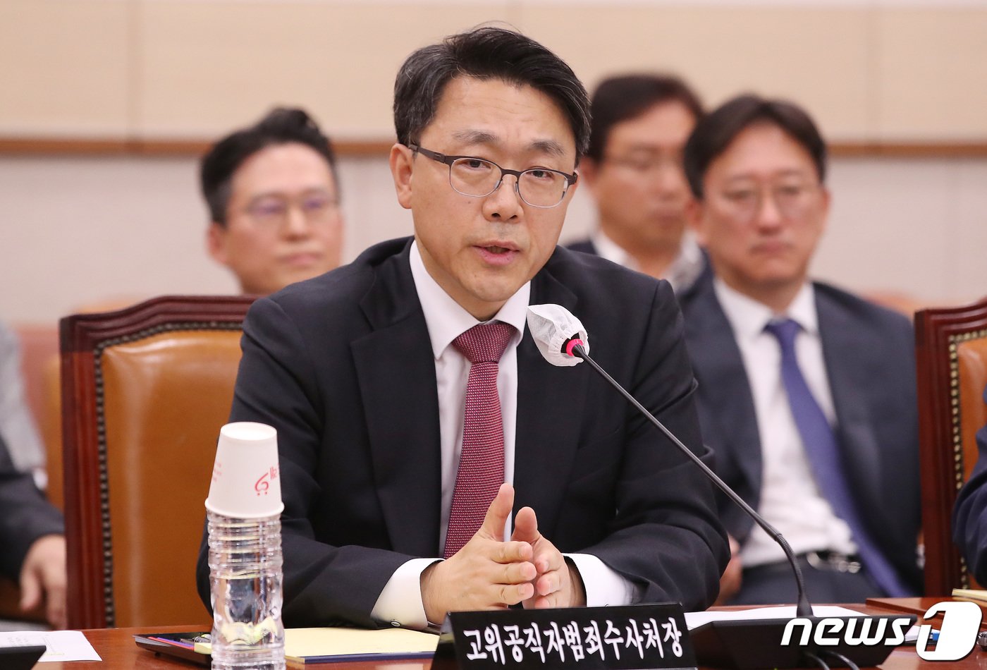 본문 이미지 - 김진욱 고위공직자범죄수사처장이 19일 서울 여의도 국회에서 열린 법제사법위원회 공수처에 대한 국정감사에서 의원들의 질의에 답하고 있다. 2023.10.19/뉴스1 ⓒ News1 임세영 기자
