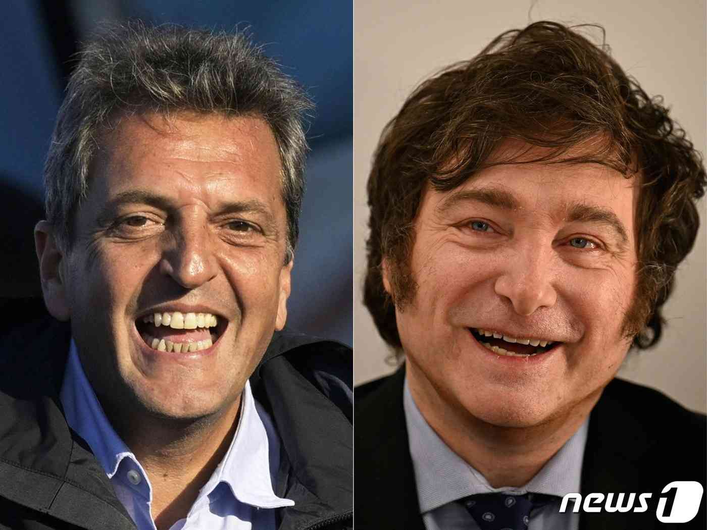 아르헨티나 집권 좌파 세르히오 마사 후보와 극우파 하비에르 밀레이 후보가 22일 (현지시간) 대선서 1,2위를 차지해 11월 19일 결선투표를 치른다. 2023.10.23 © AFP=뉴스1 © News1 우동명 기자