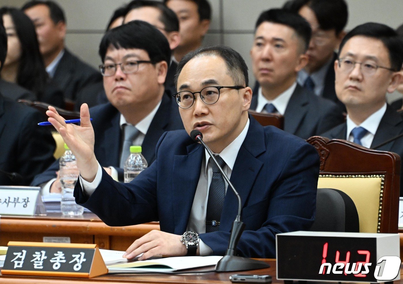 본문 이미지 - 이원석 검찰총장이 23일 국정감사에서 의원들의 질문에 답하고 있다. 2023.10.23/뉴스1 ⓒ News1 국회사진취재단