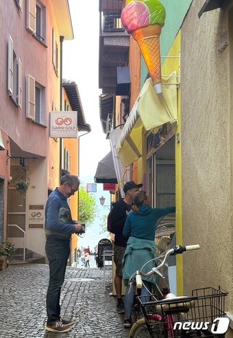 본문 이미지 -  아스코나 유명 젤라토 가게 ⓒ News1 