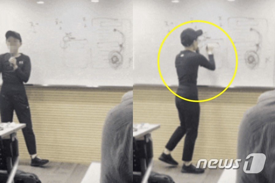 본문 이미지 - 전청조씨가 창업 세미나에 &#39;스페셜 게스트&#39;로 등장해 강연 중인 모습&#40;제보자 제공&#41; ⓒ News1 나주희